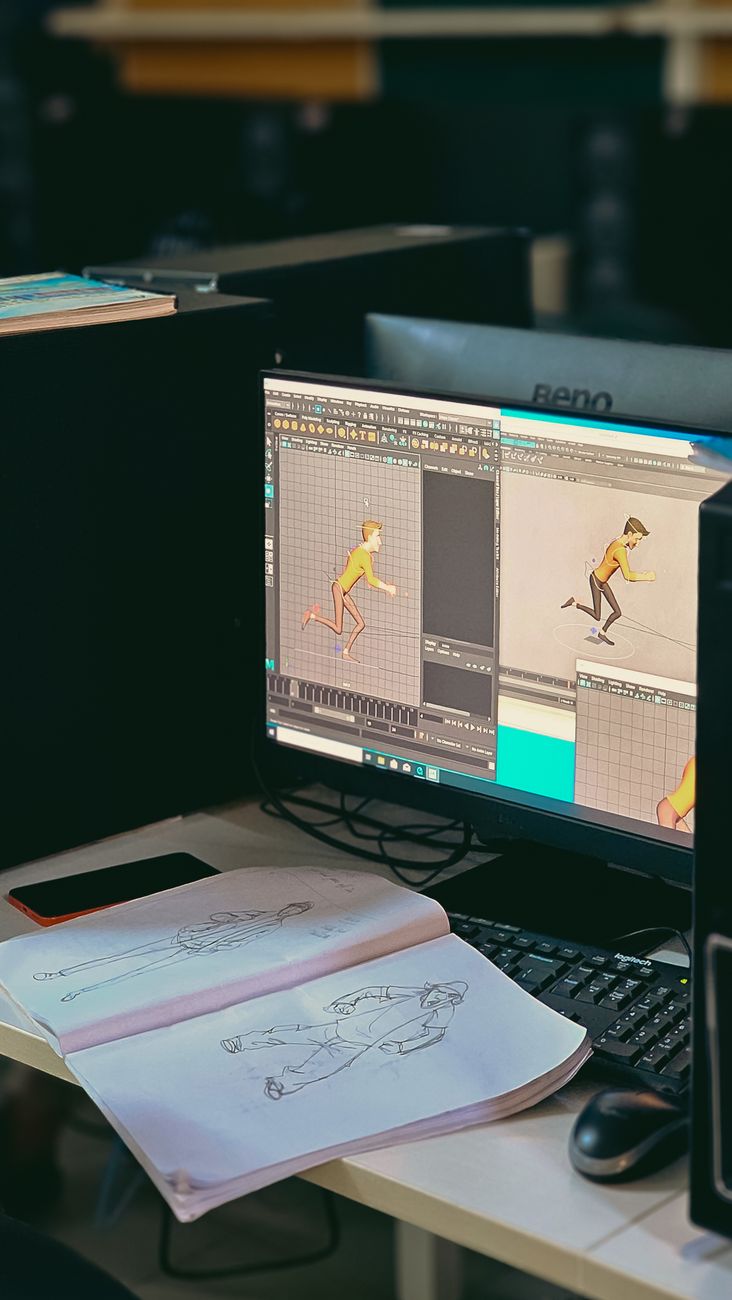 Animation workstation displaying a 3D character, illustrating how to test AI 3D model generators